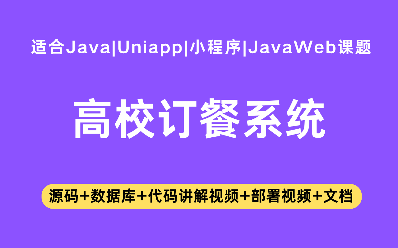 基于Java+Vue+uniapp微信小程序实现的高校订餐小程序(含参考论文)